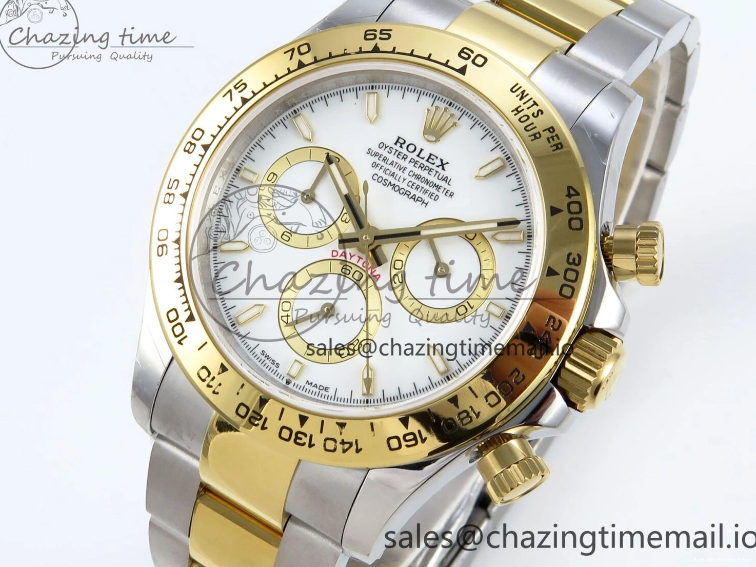 Good Copy Rolex Watches Best on Edition QF 721 V 1:1 Daytona AllSeason SH4131 YG SS Braclet White Dial 126503 1222